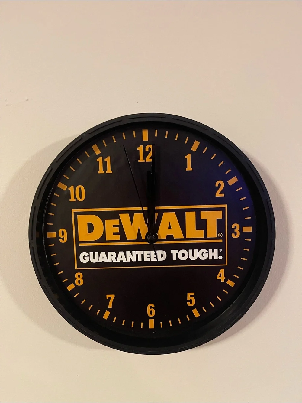 Black and Yellow Wall Clock - Guaranteed Tough